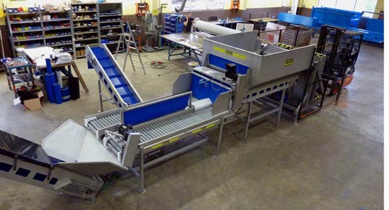 Matningslinje med t&ouml;mningsbing och rullbord.