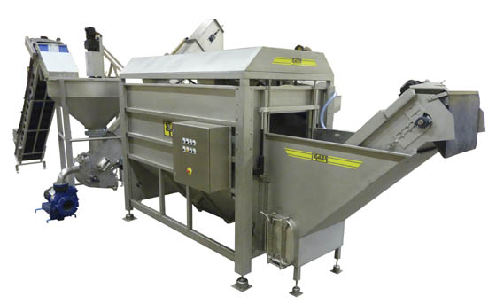 Tv&auml;tt och stenfr&aring;nskiljare f&ouml;r industripotatis.