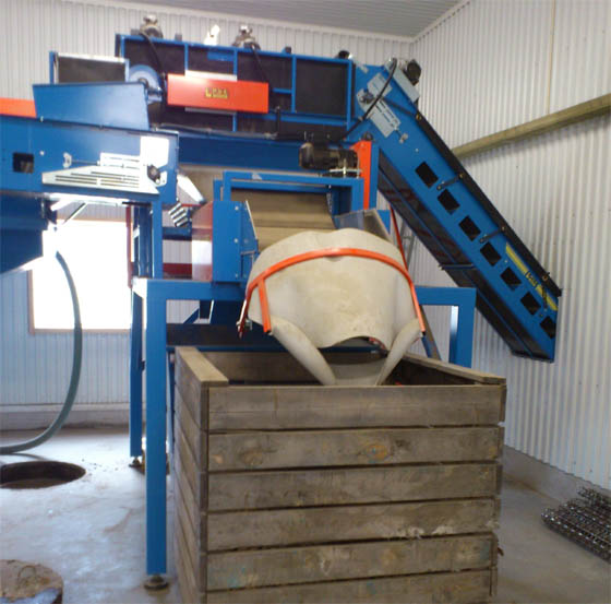 F&ouml;rsortering med n&auml;tsorterare och jordfr&aring;nskiljning