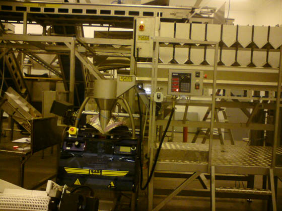 Packlinje med JASA Easybagger och Newtec v&aring;g 2009PCB